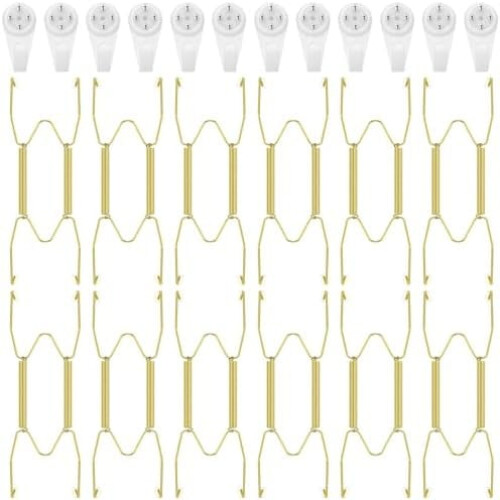 Appendi piatti in acciaio inox color oro, 12 pezzi