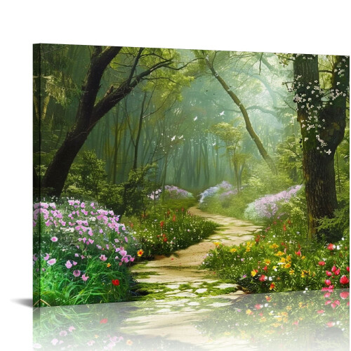 Flowers and Trees Canvas Wall Art