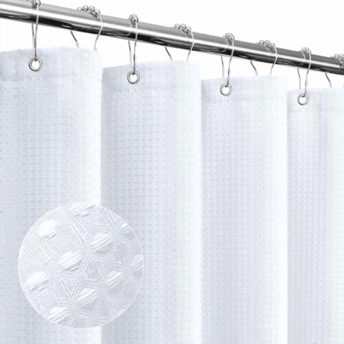 Duschdraperi i polyester med våffelmönster, 12-pack
