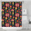 Cortina de chuveiro com estampa floral, 84x72 polegadas, com 12 ganchos. 1