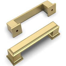 Brushed Gold Cabinet Pulls 3-inch Center 10-Pack