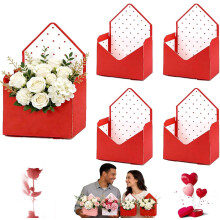 Rosa Alla hjärtans dag-presentpåsar – 4-pack