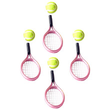 Conjunto de 4 Mini Raquetes de Tênis de Plástico