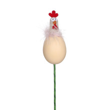 Påskekylling og egg blomsterdekorasjon på bordet