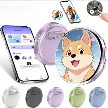 Kit insignă digitală inteligentă portabilă, afișaj video tactil IPS de 1,7", PIN pixel programabil cu control prin aplicație și șnur de