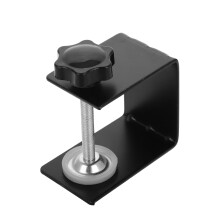 Abrazaderas ajustables de metal y plástico negro (1 juego) para herrajes de gabinetes e instalación de paneles.