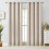 Painel de cortina blackout bege 42x63 polegadas com ilhós de metal 1