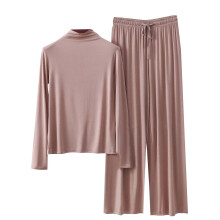 Zweiteiliges Damen-Freizeit-Set mit langen Ärmeln, ideal für Zuhause und Urlaub, auch als Frühlingsnachtwäsche geeignet.