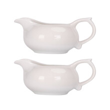 Salsera de porcelana blanca con pico vertedor de precisión.