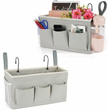 Organisateur de chevet en toile avec sangles et 2 filets