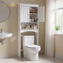 Armário de armazenamento branco para colocar sobre o vaso sanitário, 60,3 cm de largura x 168 cm de altura.