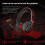 Wireless Gaming Headset 2.4G Bluetoth 4 Modes Adjustable Lightweight Black Red 8