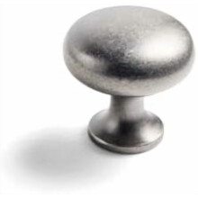 Antique Silver Brass Cabinet Knob Single Hole 6 Pack