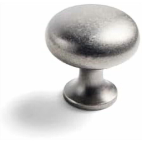 Antique Silver Brass Cabinet Knob Single Hole 6 Pack