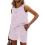 Conjunto feminino de regata sem mangas listrada e shorts 1