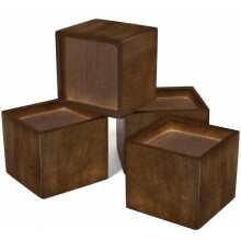 Elevadores de cama de madera de caucho redondos de 3 pulgadas
