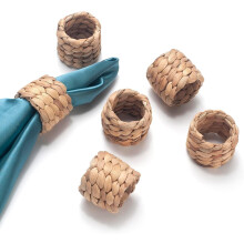 Lot de 12 ronds de serviette en jacinthe d'eau style champêtre