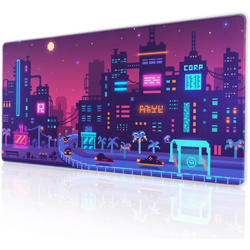 Japanese City Gaming Mouse Pad Xxl 35.415.7 In Purple 9152228869011