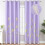 Lilac blackout curtains 52x84 inch gold palm pattern 1