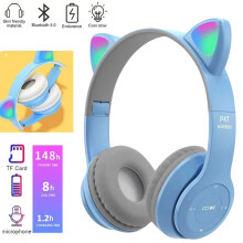 Ακουστικά Bluetooth LED με αυτιά γάτας