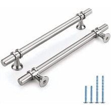 Poignées de meuble en nickel brossé, entraxe de 15,9 cm (6,25 pouces), paquet de 10