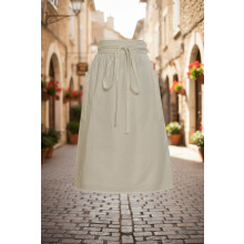 Cotton linen half apron for women vintage ruffle 1 piece