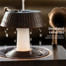 Humidificateur D'Air à Brumisateur D'Aromathérapie, Diffuseur D'Huiles Essentielles Style Gramophone Vintage, Prise Européenne