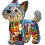 Λάμπα Western Highland White Terrier από βιτρό ρητίνης 1