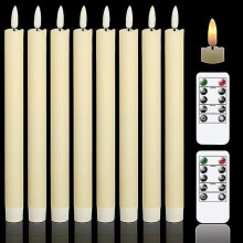 Candele coniche senza fiamma da 24,4 cm (9,6 pollici) effetto cera vera, confezione da 6