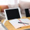 Grå Lapdesk med bambusbakke 15