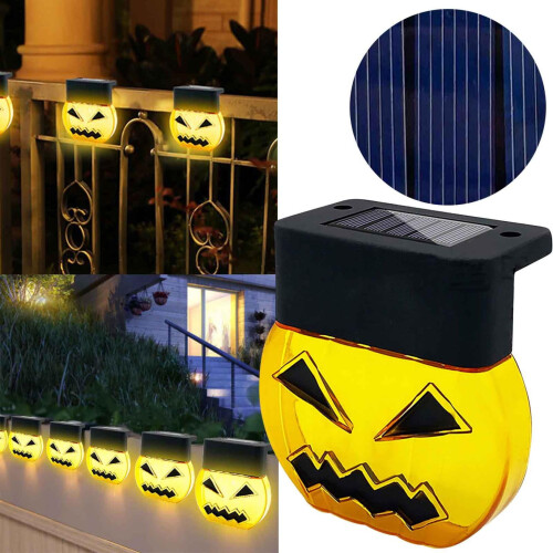 Solcelledrevne gresskar utendørslys, Halloween-dekorasjon, 3-pakning