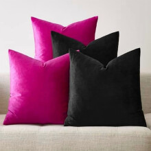Housses de coussin en velours 45 x 45 cm (18 x 18 pouces) - Lot de 4