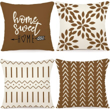 Housses de coussin bordeaux en lin, 45 x 45 cm, lot de 4