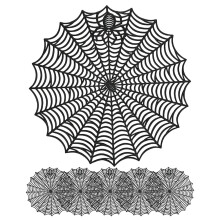 Conjunto de 6 jogos americanos com estampa de teia de aranha para o Halloween