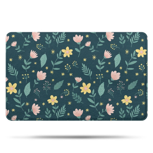 Tapete de banheiro Pioneer Flower Floral Antiderrapante 20x32 polegadas