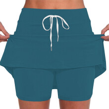 Dame Ensfarvet Nederdel Sportsshorts Casual Shorts Nederdelshorts