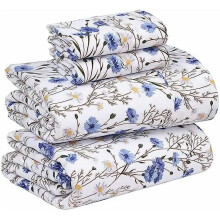 100 % Baumwolle, Queen-Size-Bettwäscheset (4-teilig), weicher, atmungsaktiver Perkal, 40 cm tiefe Taschen, angenehm kühles Gefühl wie im Hotel,