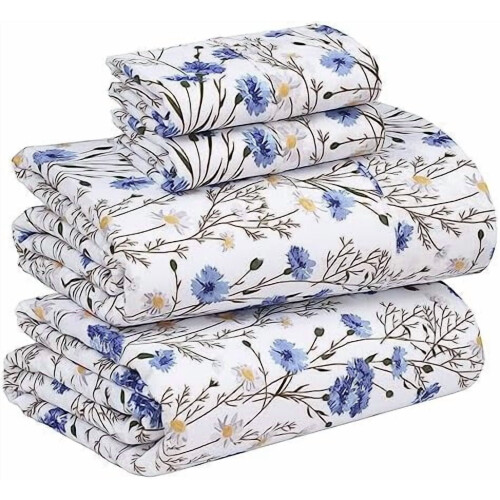 100% bomuldspercale queen size sengetøjssæt, 4 dele
