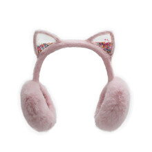 Ear Muff,Cute Cat Ear Design Earmuffs,Fleece-Lined for Warmth Kids Winter Earmuffs,Pink