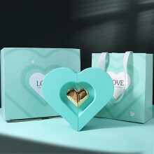 Coffret cadeau double ouverture pour bijoux de Saint-Valentin, emballage pour bagues, boucles d'oreilles, ongles et colliers (bijoux non inclus)