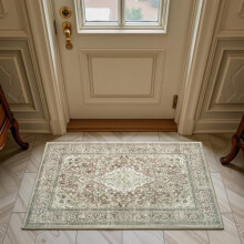Washable Entry Rug 2x3, Sage Green Small Area Rugs Non Slip, Indoor Low Pile Carpet with Rubber Backing for Bathroom Kitchen Entryway Office