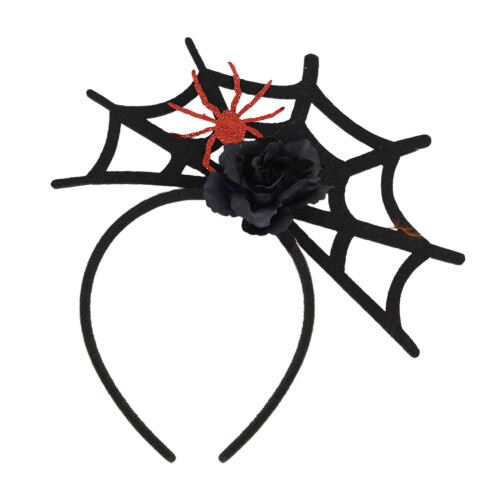 Edderkop Halloween-pandebånd - Sort plastik, 1-pak