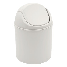 Petite poubelle de table avec couvercle basculant – Mini corbeille à papier ronde pour bureau, comptoir de salle de bain ou table de chevet –