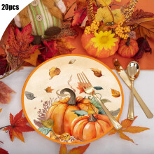 Pacáiste 20 Pláta Páipéir Pumpkin an Fhómhair