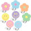 8-pak pastelblomst & smil badgespoler med klips 1