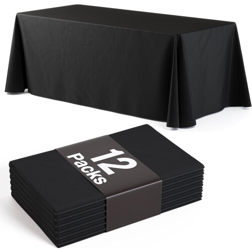 Svart rektangulär plastduk 70x120 tum