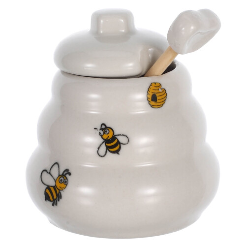 Keramik-Honigtopf mit Bienenmotiv
