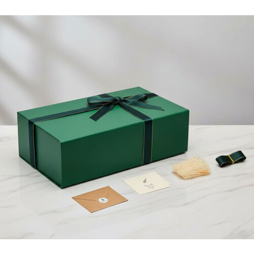 Schwarze magnetische Geschenkbox, 34,3 x 25,4 x 10,2 cm