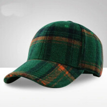 Casquette de baseball à carreaux en laine pour homme, idéale pour l'automne et l'hiver.