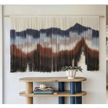Crochadh Balla Macrame Lámhdhéanta – Cadás Tie-Dye Espresso,